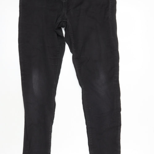 Dorothy Perkins Womens Black Cotton Straight Jeans Size 14 L27 in Regular