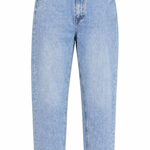 Zara Womens Blue Cotton Blend Tapered Jeans Size 8 L27 in Regular