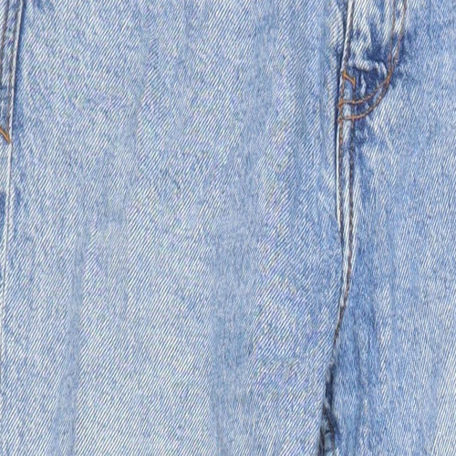 Zara Womens Blue Cotton Blend Tapered Jeans Size 8 L27 in Regular