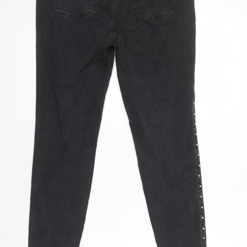 TU Womens Black Cotton Skinny Jeans Size 14 L27.5 in Regular
