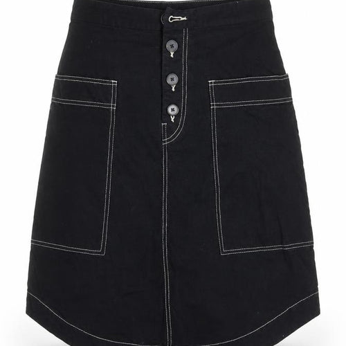 Monkl Womens Black Cotton A-Line Skirt Size 38 in