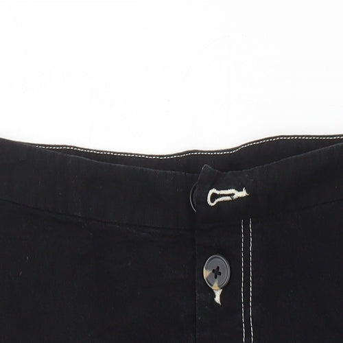 Monkl Womens Black Cotton A-Line Skirt Size 38 in
