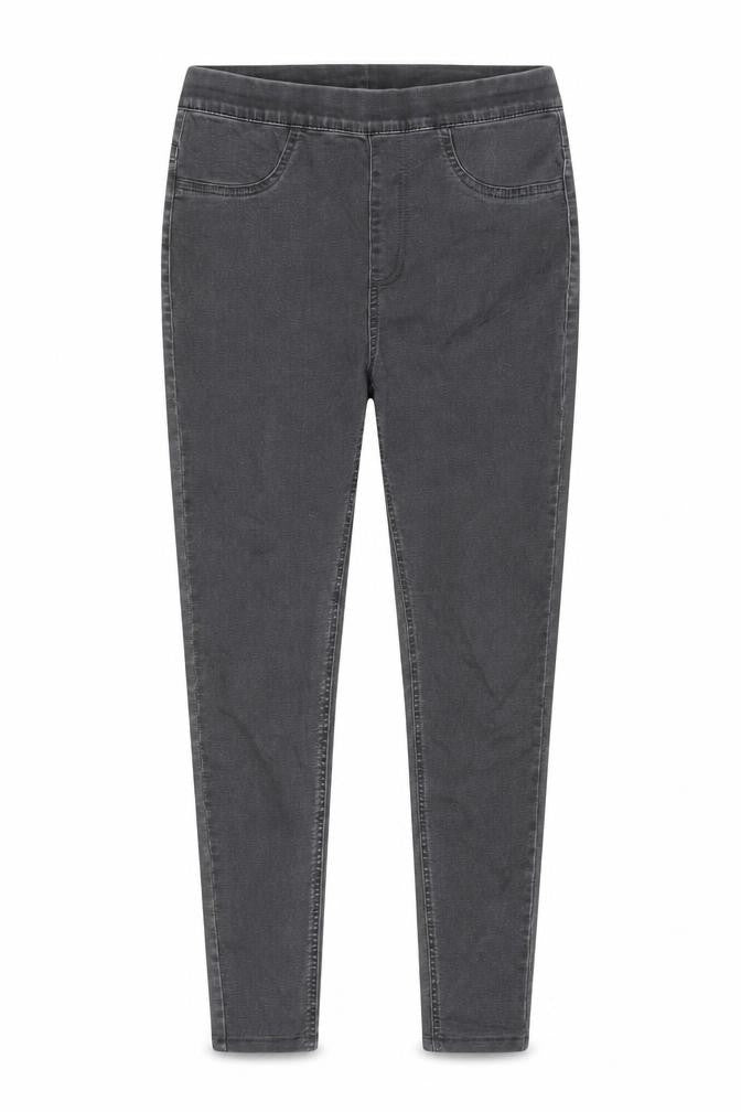 M&S Womens Grey Herringbone Cotton Jegging Jeans Size 10 L24 in Regular - Elasticated Waist