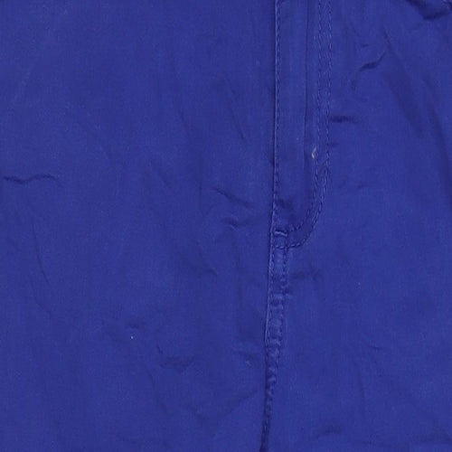 M&S Womens Blue Cotton Cropped Jeans Size 10 L21 in Regular