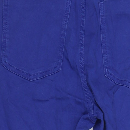 M&S Womens Blue Cotton Cropped Jeans Size 10 L21 in Regular