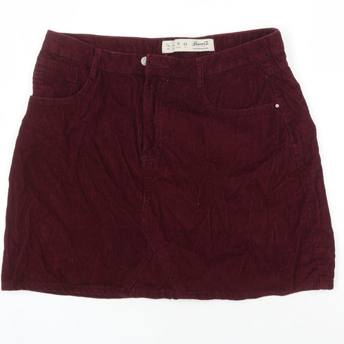 Denim & Co. Womens Purple Cotton Mini Skirt Size 14