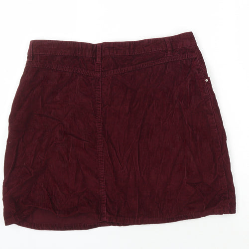 Denim & Co. Womens Purple Cotton Mini Skirt Size 14