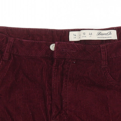 Denim & Co. Womens Purple Cotton Mini Skirt Size 14