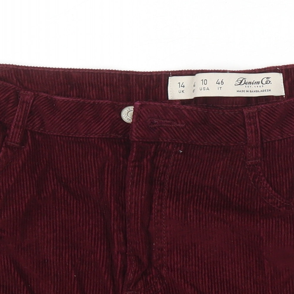 Denim & Co. Womens Purple Cotton Mini Skirt Size 14
