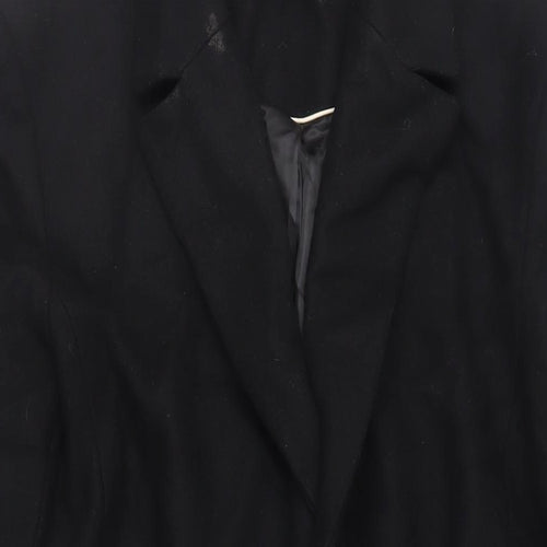 Topman Mens Black Overcoat Coat Size XL Button