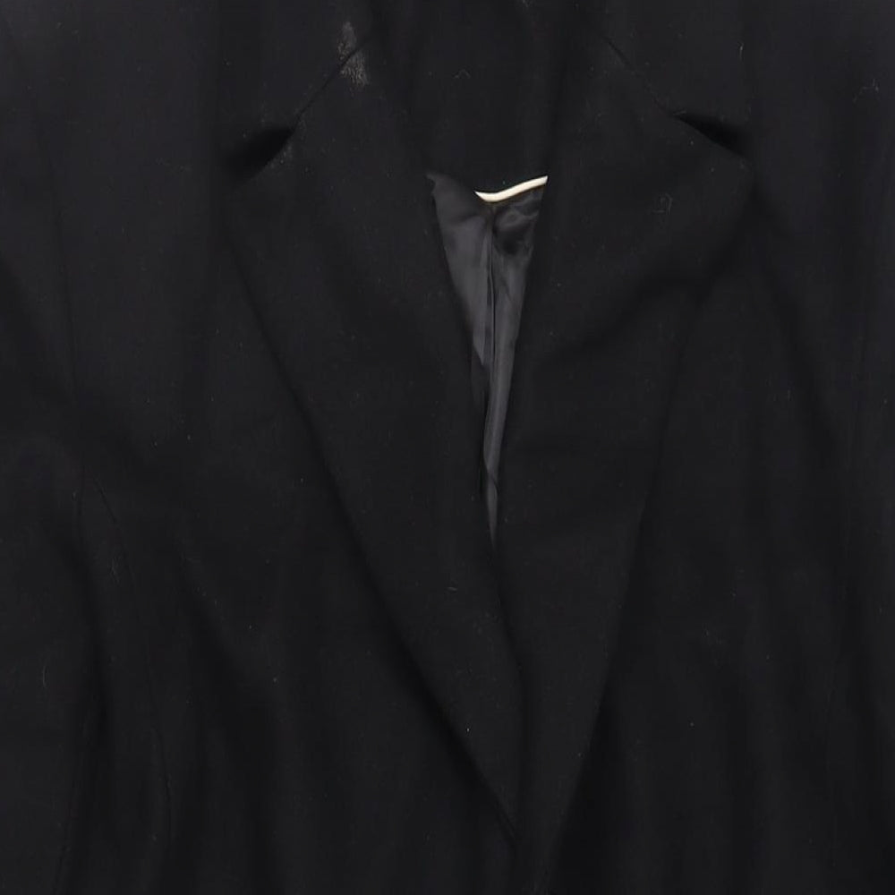 Topman Mens Black Overcoat Coat Size XL Button