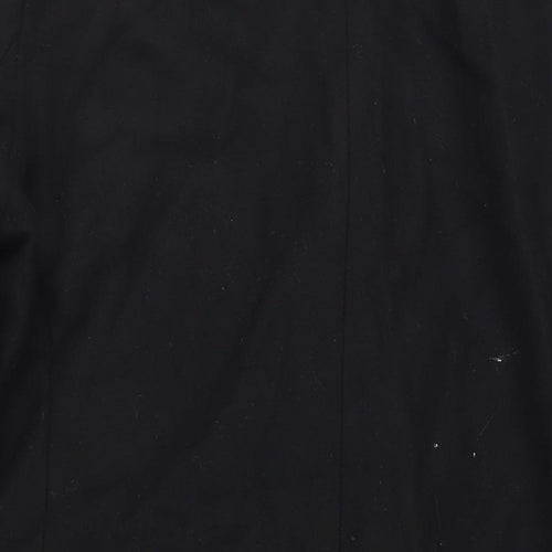 Topman Mens Black Overcoat Coat Size XL Button