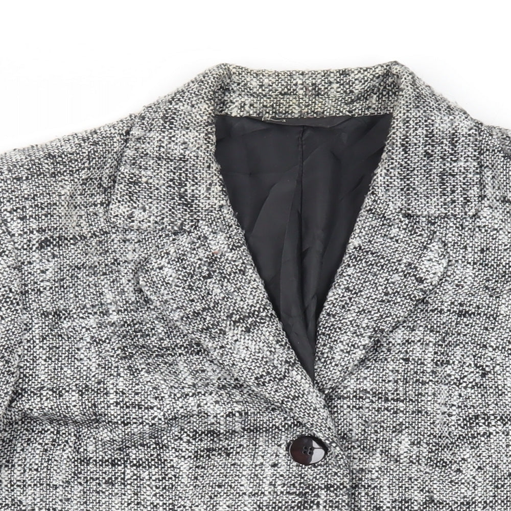 BHS Womens Grey Jacket Blazer Size 12 Button