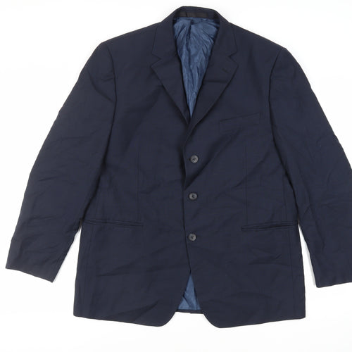 Marks and Spencer Mens Blue Wool Jacket Suit Jacket Size 44 Regular