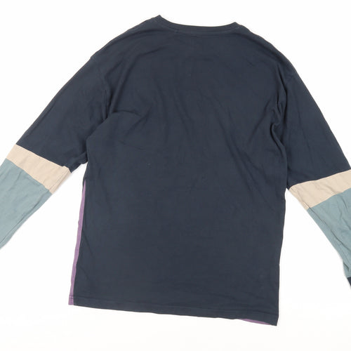 NEXT Boys Blue Colourblock Cotton Basic T-Shirt Size 13 Years Crew Neck Pullover