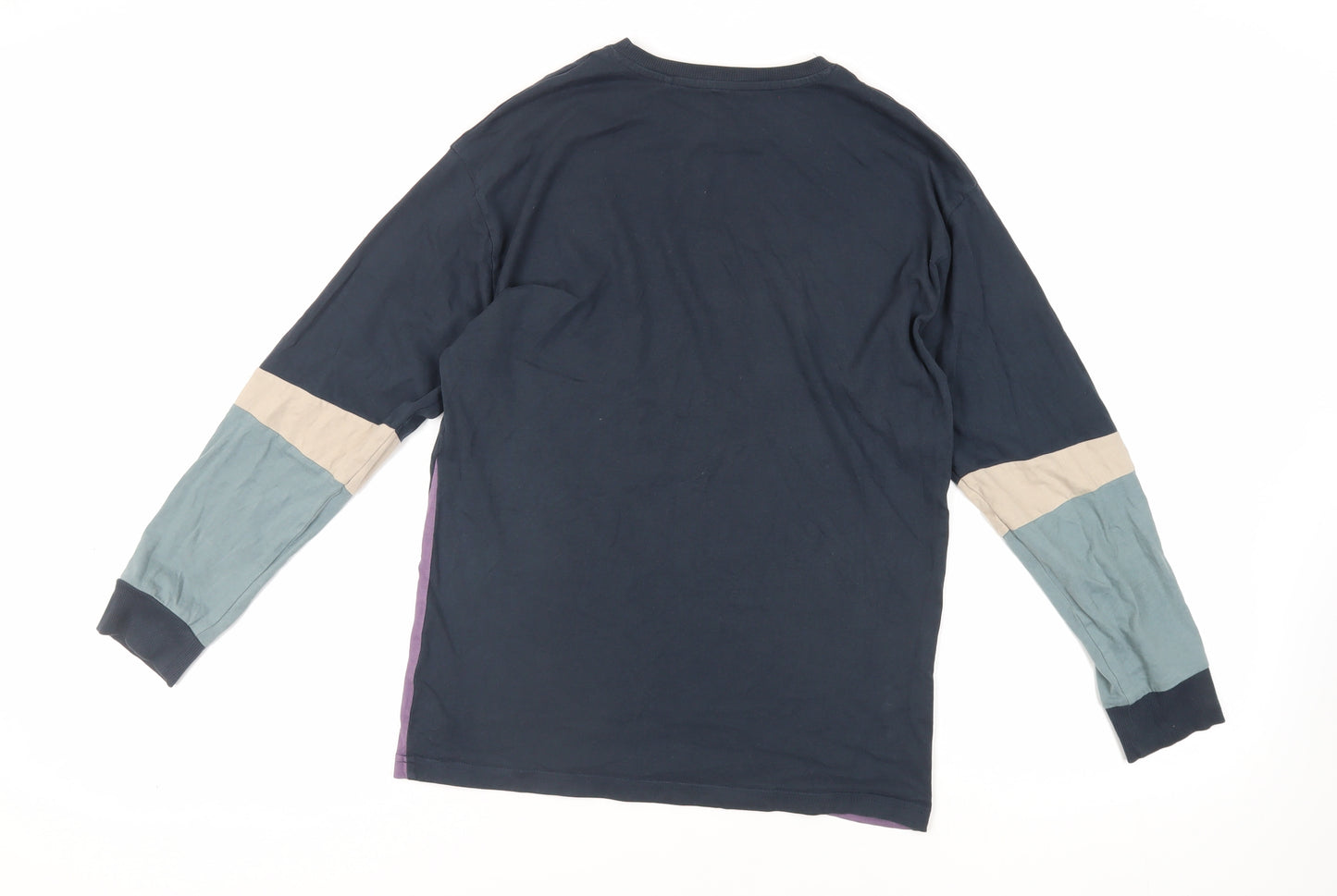 NEXT Boys Blue Colourblock Cotton Basic T-Shirt Size 13 Years Crew Neck Pullover
