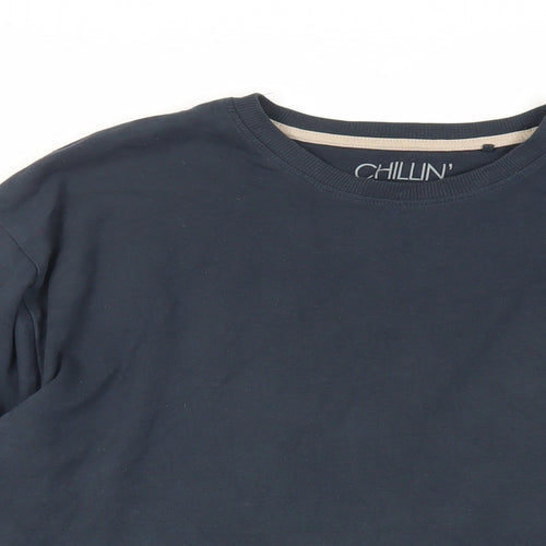 NEXT Boys Blue Colourblock Cotton Basic T-Shirt Size 13 Years Crew Neck Pullover