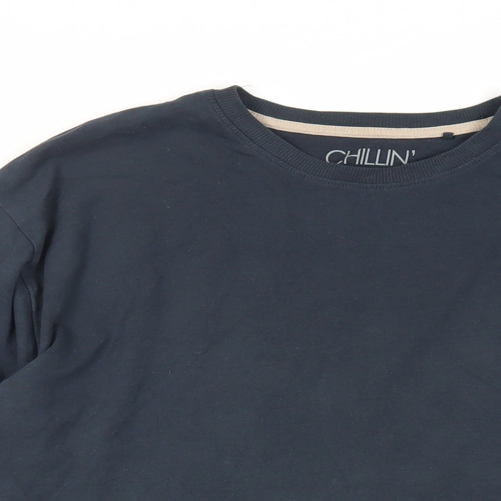 NEXT Boys Blue Colourblock Cotton Basic T-Shirt Size 13 Years Crew Neck Pullover