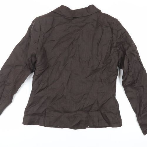 H&M Womens Brown Jacket Blazer Size 12 Button