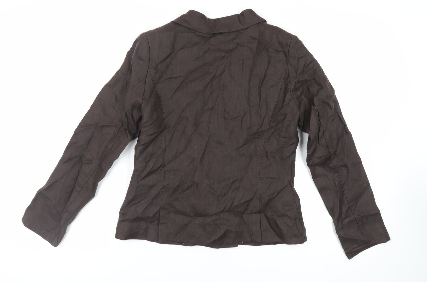 H&M Womens Brown Jacket Blazer Size 12 Button