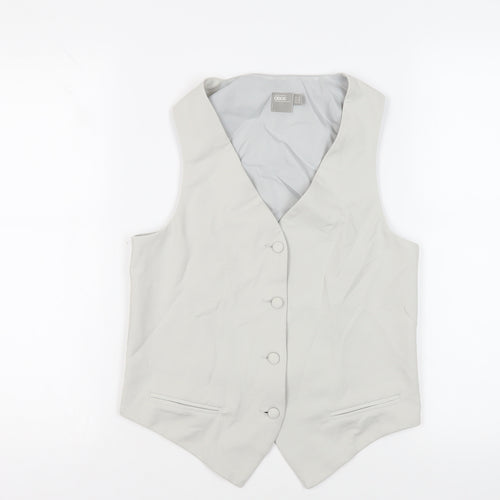 ASOS Womens Grey Jacket Waistcoat Size 8 Button