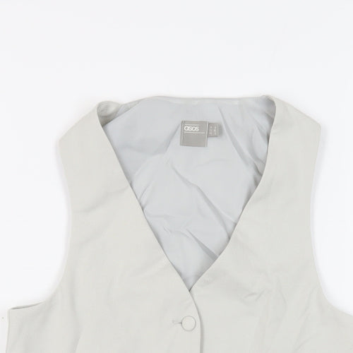 ASOS Womens Grey Jacket Waistcoat Size 8 Button
