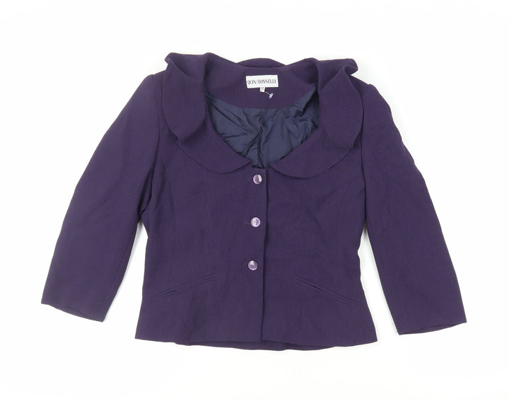Quin and Donnelly Womens Purple Jacket Blazer Size 12 Button