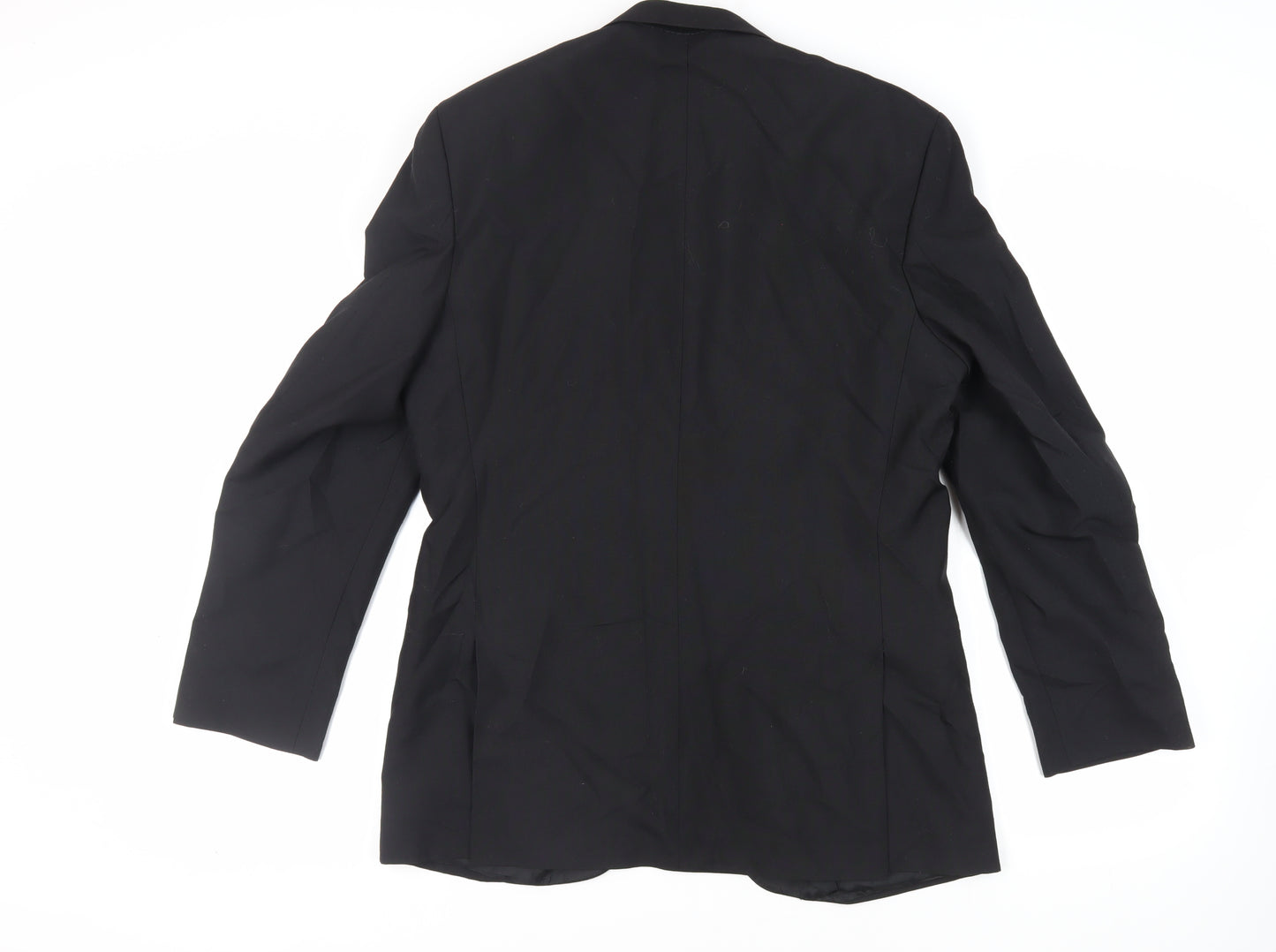 The Label Mens Black Wool Tuxedo Suit Jacket Size 40 Regular