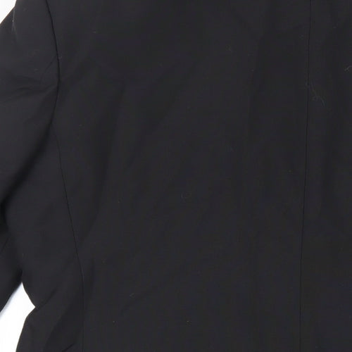 The Label Mens Black Wool Tuxedo Suit Jacket Size 40 Regular