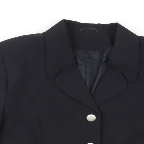 Classic Woman Womens Black Jacket Blazer Size 12 Button