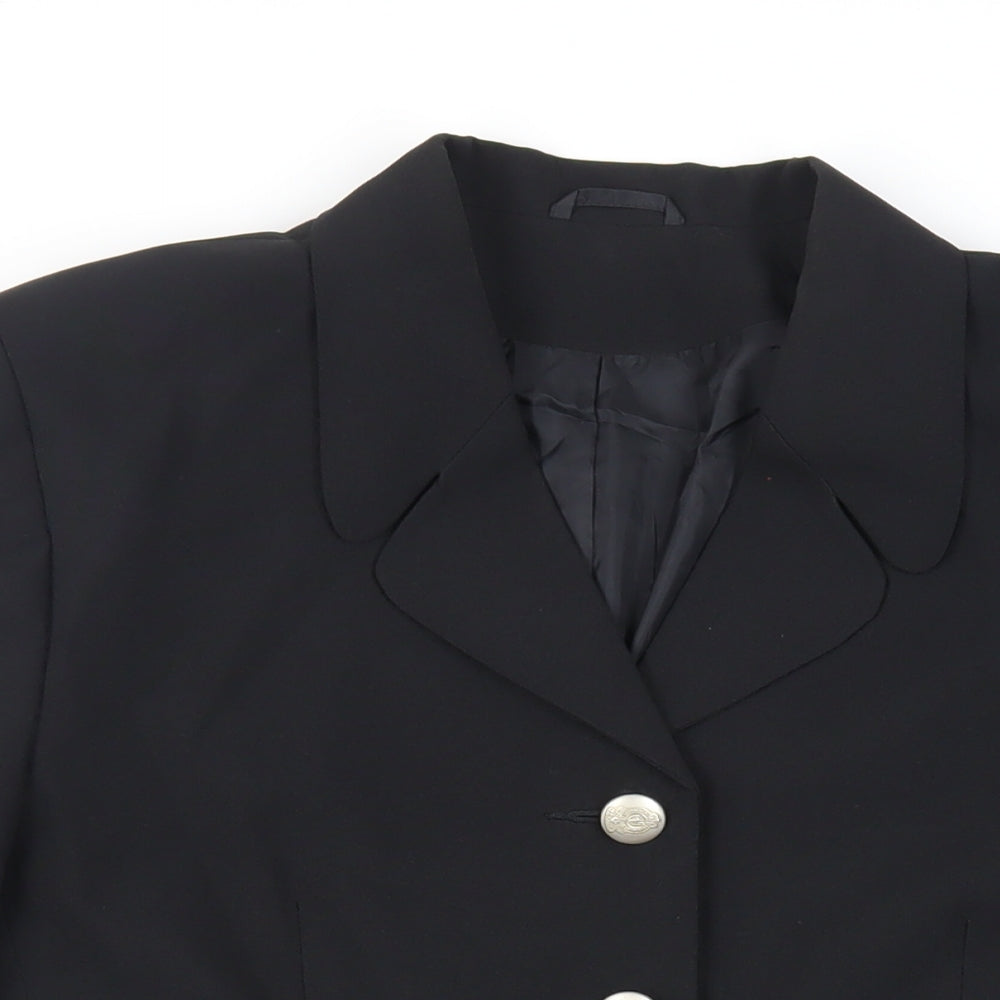 Classic Woman Womens Black Jacket Blazer Size 12 Button