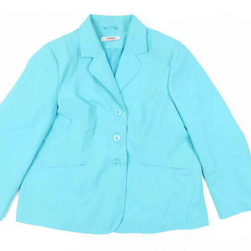 Essential Collection Womens Blue Jacket Blazer Size 20 Button