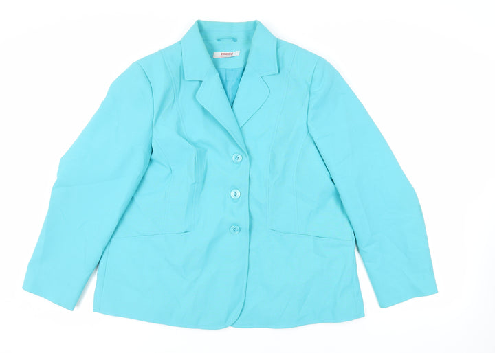 Essential Collection Womens Blue Jacket Blazer Size 20 Button