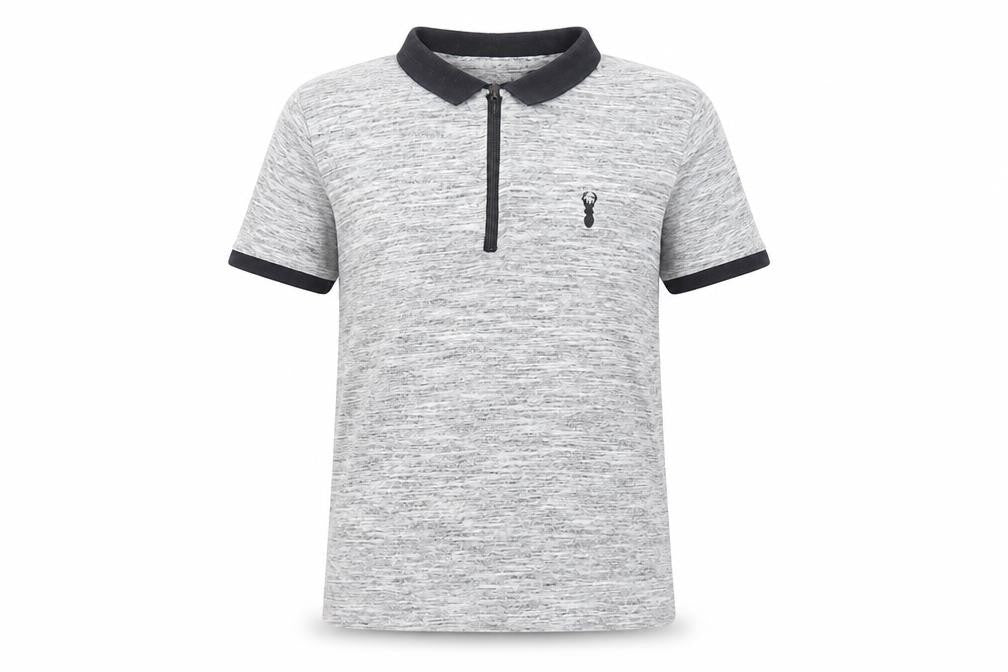 Next Boys Grey Cotton Pullover Polo Size 9 Years Collared Zip