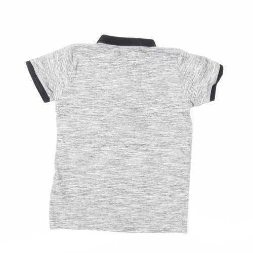 NEXT Boys Grey Cotton Pullover Polo Size 9 Years Collared Zip