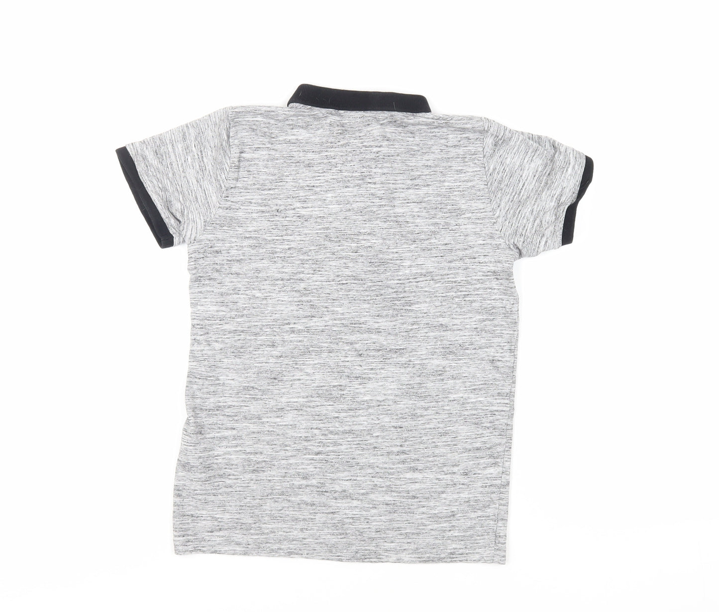 NEXT Boys Grey Cotton Pullover Polo Size 9 Years Collared Zip