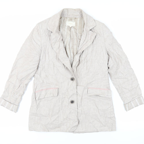 NEXT Womens Beige Jacket Blazer Size 8 Button