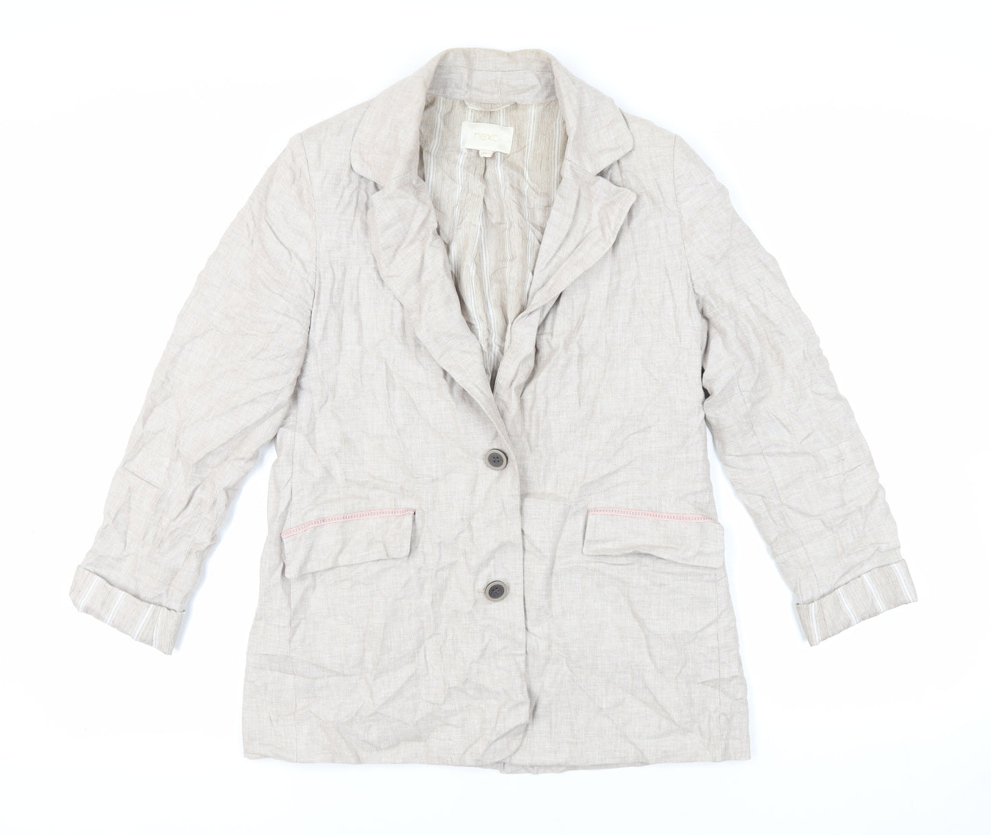 NEXT Womens Beige Jacket Blazer Size 8 Button