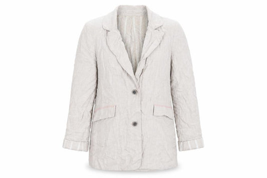 Front view of Next women’s beige jacket blazer, size UK 8, button