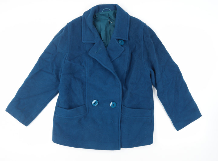 St Michael Womens Green Jacket Size 14 Button - Vintage