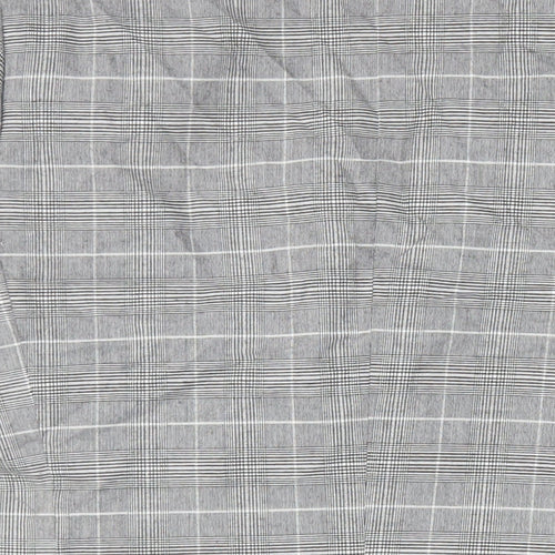 H&M Mens Grey Plaid Polyester Jacket Blazer Size 42 Regular