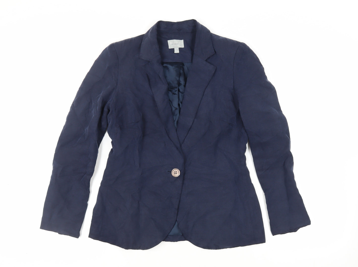 H&M Womens Blue Jacket Blazer Size 10 Button