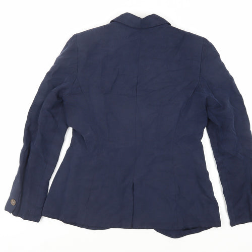 H&M Womens Blue Jacket Blazer Size 10 Button