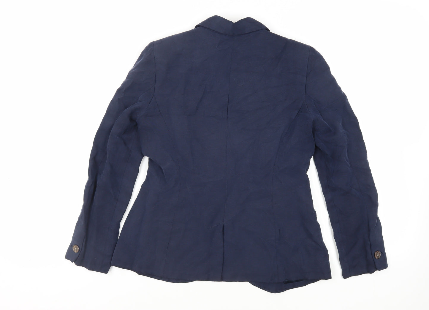 H&M Womens Blue Jacket Blazer Size 10 Button