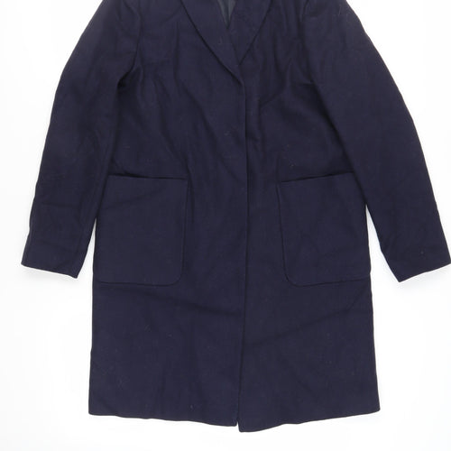 John Lewis Womens Blue Overcoat Coat Size 12 Button