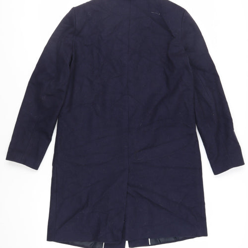 John Lewis Womens Blue Overcoat Coat Size 12 Button
