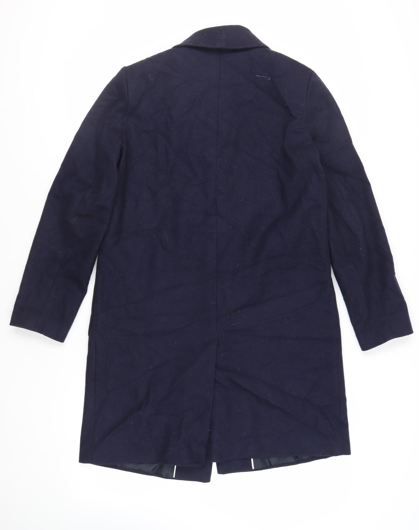 John Lewis Womens Blue Overcoat Coat Size 12 Button