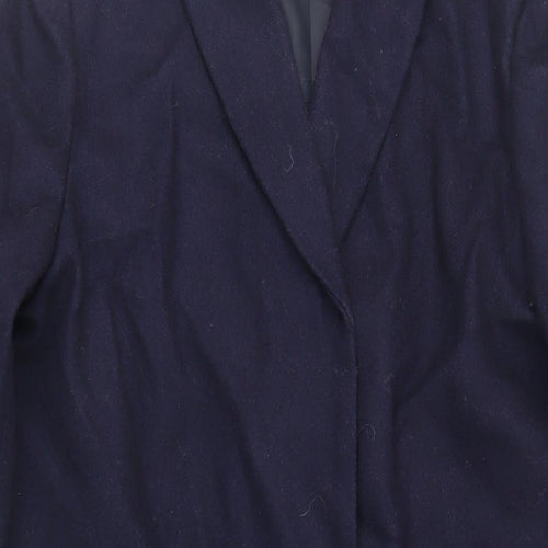 John Lewis Womens Blue Overcoat Coat Size 12 Button