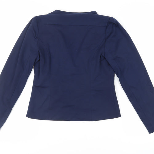 Uttam Boutique Womens Blue Jacket Blazer Size 8 Hook & Eye