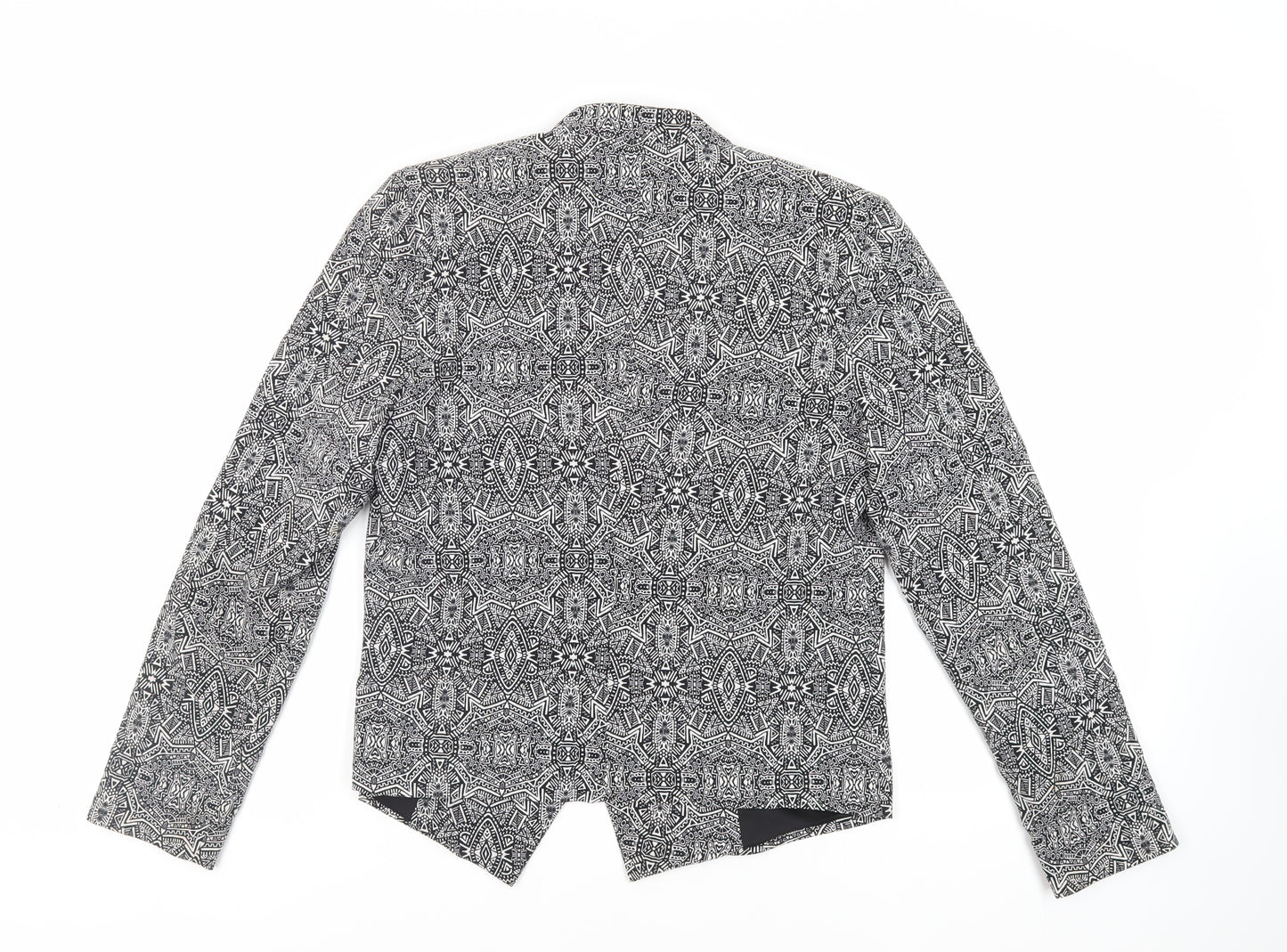 New Look Womens Blue Geometric Jacket Blazer Size 12 - Open